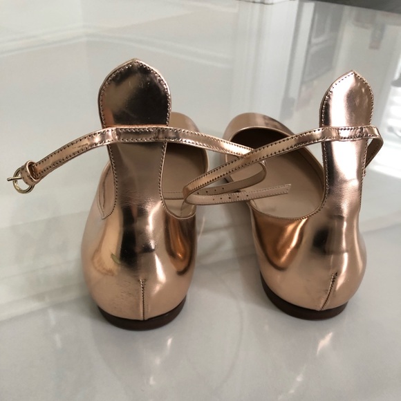VALENTINO GARAVANI Gold Tango metallic leather ballet flats - Picture 5 of 17